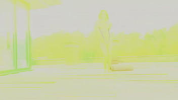 Monika fox hot masturbation fucking with a big dildo ass and pussy with prolapse on roof of house