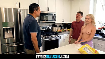 Step father proudly rewards his son for attracting a new attractive girlfriend Step father proudly rewards his son for attracting a new attractive girlfriend