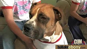 Dp with german ebony bukkake t