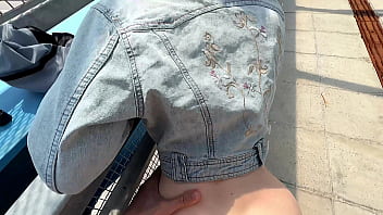 Public roadside risky public sex on pedestrian bridge