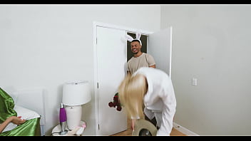 Hot latina beauty and blonde babe share huge black cock