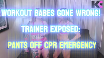 Workout babes gone wrong trainer pants off cpr emergency