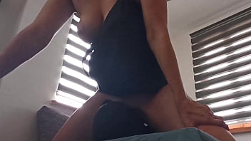 Wife sits on her lover's face and squirts on his face husband films and jerks off