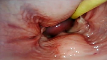 Hot internal pov camera inside her pussy while i fill her with cum