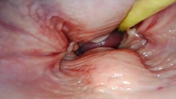 Hot internal pov camera inside her pussy while i fill her with cum