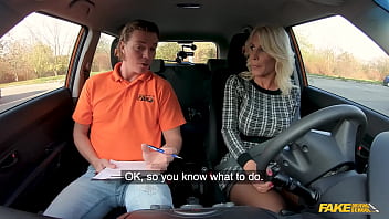 Hot blonde cougar fucks a driving instructor fake driving school Hot blonde cougar fucks a driving instructor fake driving school