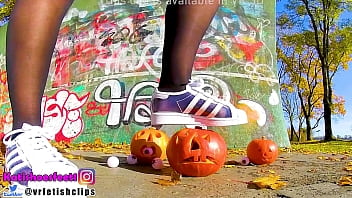 Nylon Adidas Superstar Girl Crush Nylons Nylon Adidas Superstars Crush Trample Feet Pies Piedi Piedini Halloween Pumpkin thumbnail