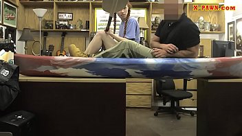 Redhead teen gets nailed at the pawnshop