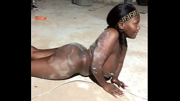 Playing outside naked fucking my pussy