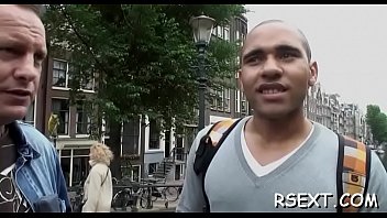 Gal gives hand and blowjob