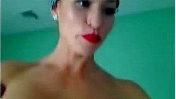 Busty brunette teen shake big ass on webcams