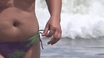 After enjoying the beach stepson licks my pussy and wants to fuck me