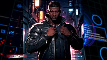 Cyberpunk rebel youth assemble futuristic hip hop fashion