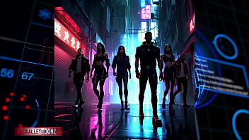 Cyberpunk rebel youth assemble futuristic hip hop fashion