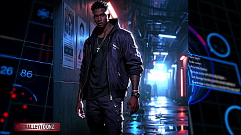 Cyberpunk rebel youth assemble futuristic hip hop fashion