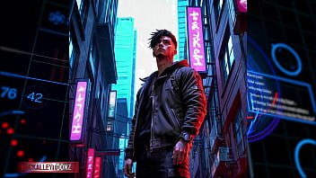 Cyberpunk rebel youth assemble futuristic hip hop fashion