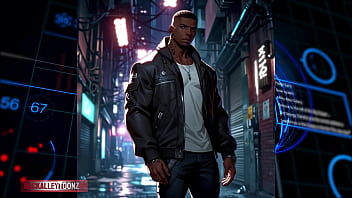 Cyberpunk rebel youth assemble futuristic hip hop fashion