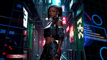 Cyberpunk rebel youth assemble futuristic hip hop fashion