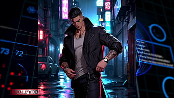 Cyberpunk rebel youth assemble futuristic hip hop fashion