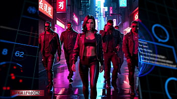 Cyberpunk rebel youth assemble futuristic hip hop fashion