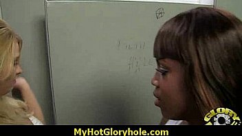 I sneak black bj as i fuck husband thrue gloryhole 27