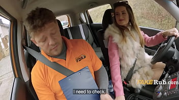 Student gives driving teacher pussy pussy to make him happy happy