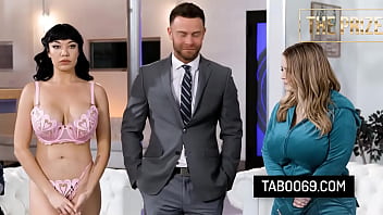 Game show turned into intense foursome with two hot milfs