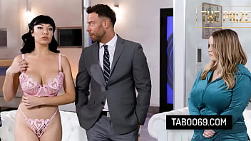 Game show turned into intense foursome with two hot milfs