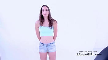 Teen brunette model got seduced by the producer