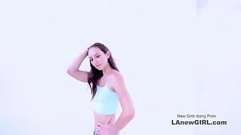 Teen brunette model got seduced by the producer