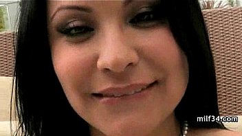 Big breated horny milf's bedroom seduction