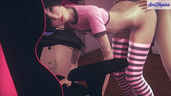 Uwu gamer streamer girl have fun sex with her viewer 3d hentai
