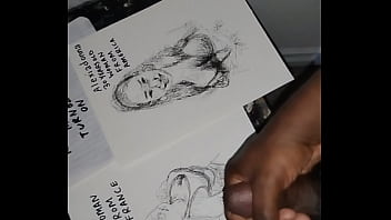 Covering the tits of women in quick sketch with cum for a finishing touch