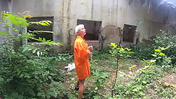 Hot blonde deepthroat and ass fucking after escape until cum on face