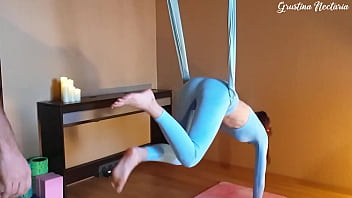 Fucked yoga instructor in a hammok