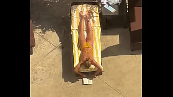 Blonde sunbathing Blonde sunbathing
