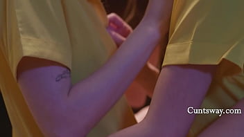 Rebelious teens scissor at a les conversions camp