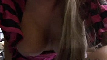 Sweethearts gangbang hard in group