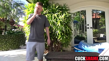 Asked my neighbour to oil my wife's tits cuck sex