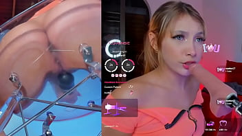 This girl enjoys the machine sucking gently and with the vibrator in her pussy