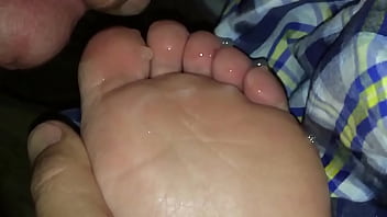 Cum on wife’s hot soles