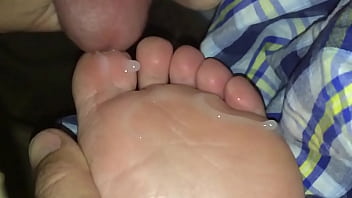 Cum on wife’s hot soles