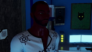 Blonde babe goes black