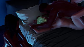 Blonde babe goes black