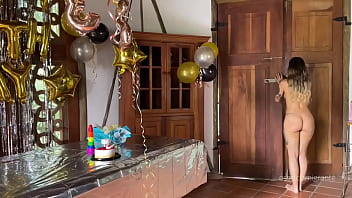 The best birthday surprise a real cock giving me until my ass is filled with milk