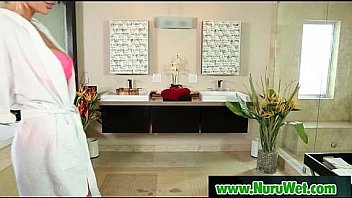 Nuru massage with busty asian and hardcore fucking on air matress 17