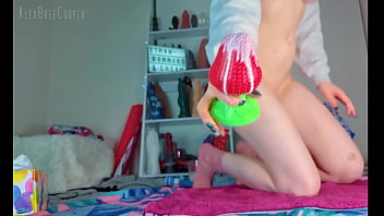 Strawberries & cream plugging my cum filled asshole