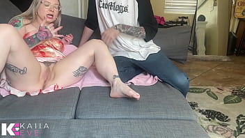 Hungry horny pussy swallows & digests curious roommate into cum
