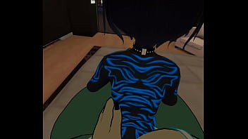 Mute cat grinds against bunny momma's clit until they both cum