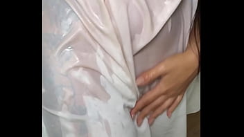 Oiled up titfuck with big slutty tits and messy cumshot